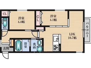 大阪府大阪市淀川区十八条3丁目【アパート】の間取り
