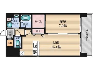 大阪府大阪市淀川区新高3丁目【マンション】の間取り