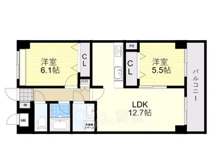 グリュックメゾンF豊中15【9階】の間取り