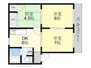 ロイヤルクイーンズパーク池田【2階】の間取り