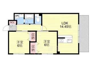 ペンギンズマンション箕面新稲【1階】の間取り