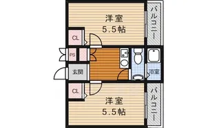 ラ・フォンティーヌ西田【1階】の間取り