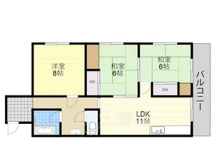 茨木春日丘ハイツ【2階】の間取り