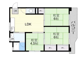 藤白台住宅 D33棟【5階】の間取り