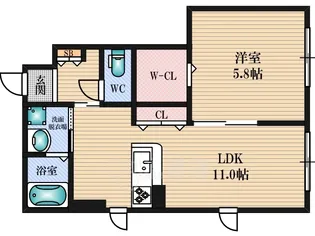 ピュアヴェール【1階】の間取り