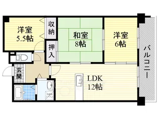 パラッツォ・デラ・ルナ【5階】の間取り