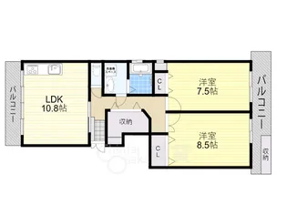 メゾンドエスポアール【1階】の間取り