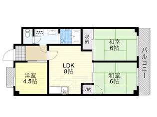大阪府吹田市新芦屋上【マンション】の間取り