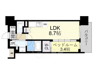 コンフォリア新大阪宮原Q【14階】の間取り
