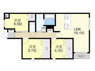 GRAND STEADY桜の町【3階】の間取り
