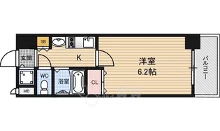 プレサンスセンターコア大阪【2階】の間取り