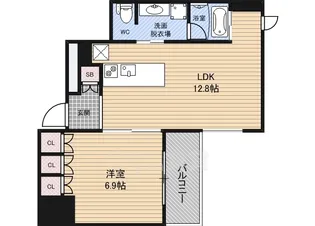 1LDKの間取り画像