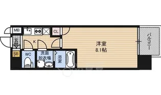 コスモ梅田WEST【8階】の間取り