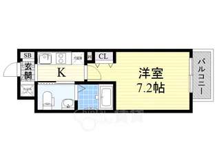 グランルージュ中之島南【12階】の間取り
