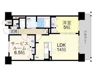 ショウエイ靱【10階】の間取り
