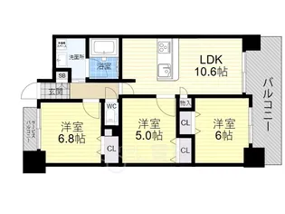 ベリー海老江【7階】の間取り