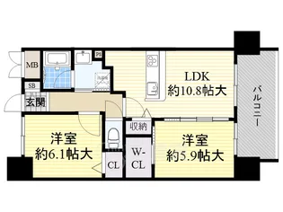 ベリー海老江【8階】の間取り