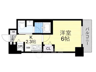 クオーレ靭公園【4階】の間取り