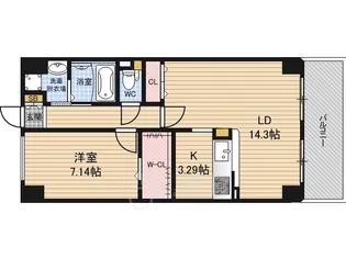 エスヴェール北梅田【10階】の間取り