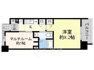 エステムプラザ梅田・中崎町3ツインマークスSR【7階】の間取り