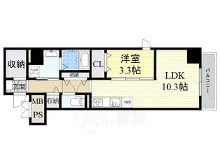 大阪府大阪市北区本庄東2丁目【マンション】の間取り