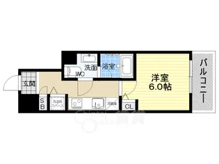 プライマル靱本町【9階】の間取り