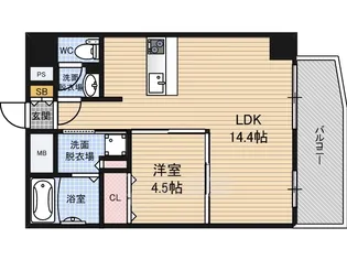 セレニテ梅田北Premium【8階】の間取り