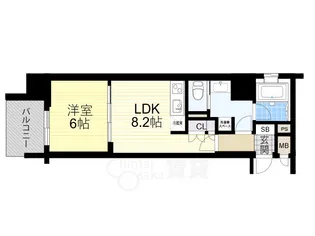 リーガル北堀江【6階】の間取り