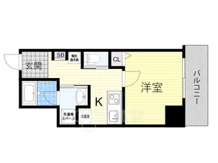 エストゥルースプラス大阪福島【7階】の間取り
