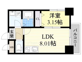 GRAND STEADY 新梅田【7階】の間取り