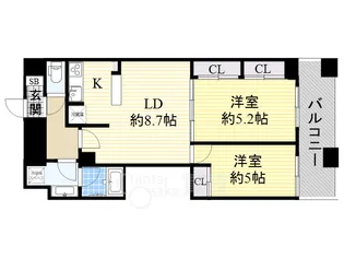 レジディア心斎橋ウエスト【11階】の間取り