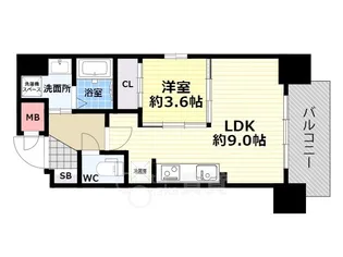 アクアプレイス南堀江【8階】の間取り