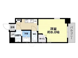 ミラージュパレス新梅田Rio【8階】の間取り