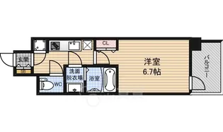 レジュールアッシュ中之島SOUTH【5階】の間取り