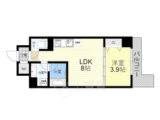 クロスレジデンス阿波座【6階】の間取り