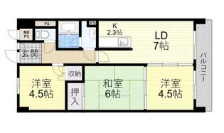 アーデンコート西長堀【3階】の間取り
