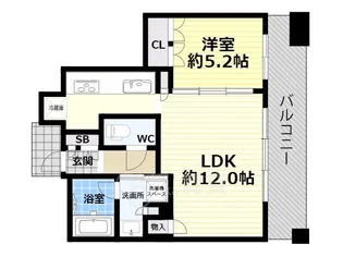 ローレルタワーサンクタス梅田【12階】の間取り