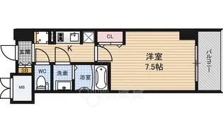 Mid Court Umekita【6階】の間取り