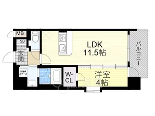 スプランディッド中之島DUE【10階】の間取り
