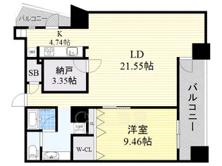 ザ・タワー大阪【4階】の間取り