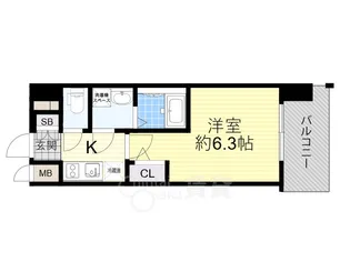 エスリードレジデンス大阪福島シティウエスト【2階】の間取り