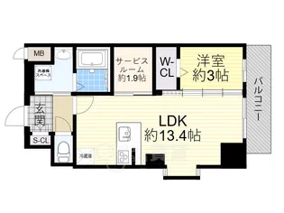 プレサンスNEO九条ディアシス【11階】の間取り