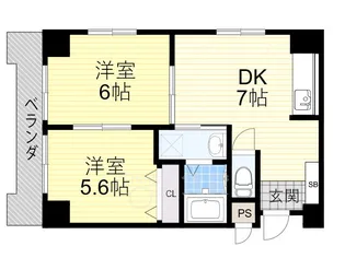 シティコート東扇町【3階】の間取り
