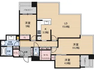 シティタワー西梅田【30階】の間取り