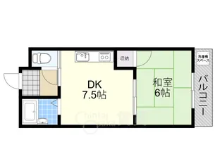 矢内ハイツ服部【4階】の間取り