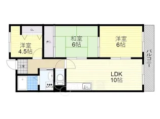 グリーンヒル池田【4階】の間取り