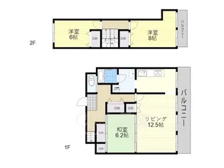 藤井テラスハウス【1階】の間取り