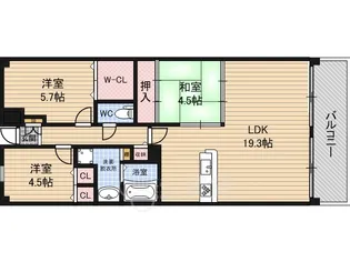 大阪府大阪市淀川区新高6丁目【マンション】の間取り