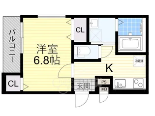 フジパレス井高野駅東【3階】の間取り