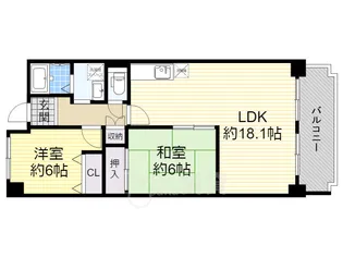 ラ・メール鉢塚【3階】の間取り